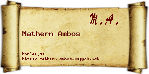 Mathern Ambos névjegykártya